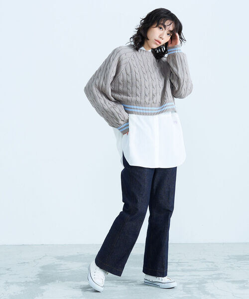 fredy emue（フレディエミュ）の「2WAYケーブル柄ボレロカーディガン（カーディガン/ボレロ・レディース・オフホワイト/ベージュ・38）」の12枚目の写真