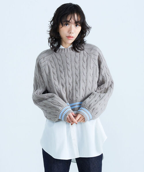 fredy emue（フレディエミュ）の「2WAYケーブル柄ボレロカーディガン（カーディガン/ボレロ・レディース・オフホワイト/ベージュ・38）」の21枚目の写真