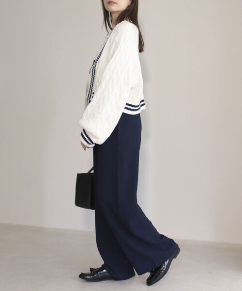 fredy emue（フレディエミュ）の「2WAYケーブル柄ボレロカーディガン（カーディガン/ボレロ・レディース・オフホワイト/ベージュ・38）」の11枚目の写真