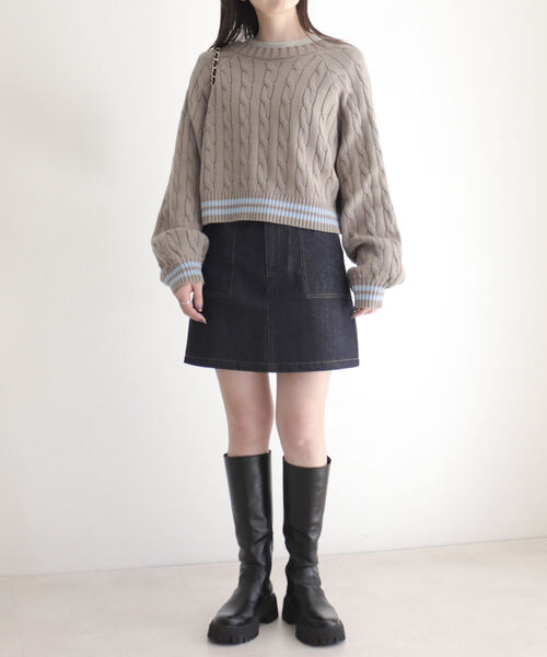 fredy emue（フレディエミュ）の「2WAYケーブル柄ボレロカーディガン（カーディガン/ボレロ・レディース・オフホワイト/ベージュ・38）」の17枚目の写真