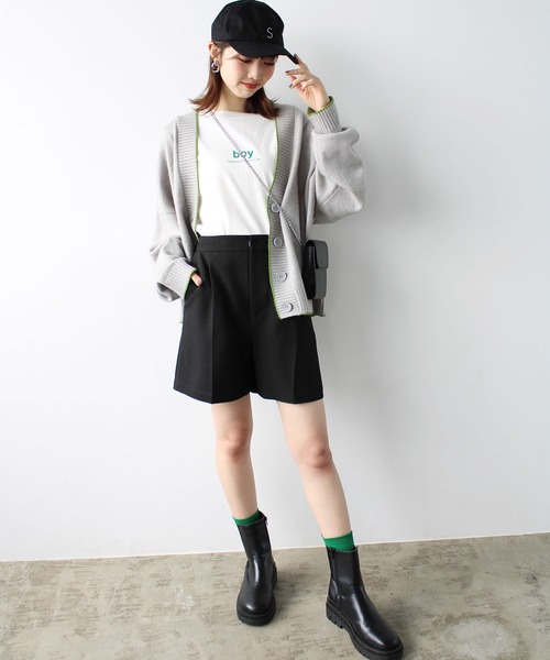 GeeRA（ジーラ）の「セットアップ対応ハイウエストショートパンツ（その他パンツ・レディース・ブラック/ライトベージュ/チャコール・SMALL/MEDIUM/LARGE）」の4枚目の写真