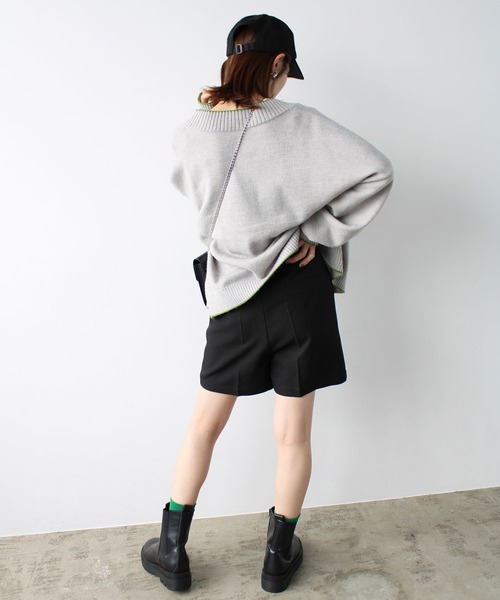 GeeRA（ジーラ）の「セットアップ対応ハイウエストショートパンツ（その他パンツ・レディース・ブラック/ライトベージュ/チャコール・SMALL/MEDIUM/LARGE）」の6枚目の写真