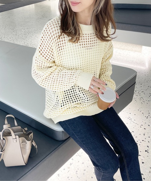 StyleSea（スタイルシー）の「スクエアメッシュニットプル