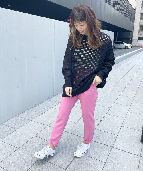 StyleSea(スタイルシー)の「スクエアメッシュニットプルオーバー(ニット/セーター・レディース・オフホワイト/ベージュ/アイボリー/サックスブルー/ブラック・MEDIUM)」の18枚目の写真