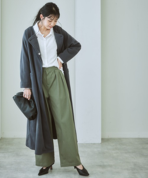Soiunique（スワユニーク）の「ボリューム袖とろみ素材シャツ【ゆったりワンサイズ】（シャツ/ブラウス・レディース・グレイッシュベージュ/パープル/ライトカーキ/オフホワイト・FREE）」の18枚目の写真