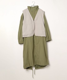 niko and... | [MODE NORM CORE]ベスト付きスタンドマキシコート(モッズコート)