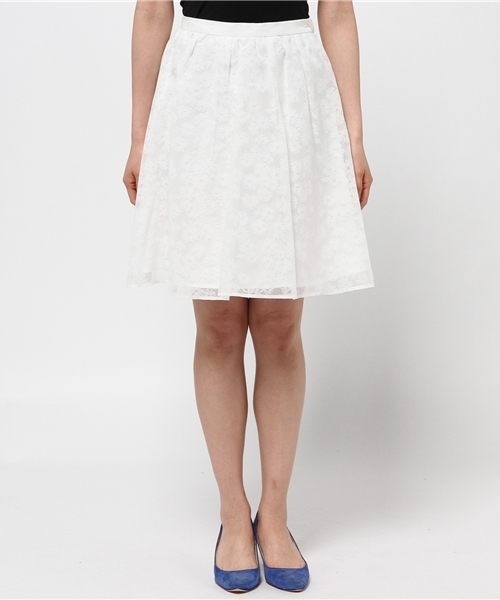 NATURAL BEAUTY BASIC（ナチュラルビューティーベーシック）の「フラワーオパールスカート（スカート・レディース・ホワイト系その他/ネイビー・SMALL/X-SMALL/MEDIUM）」の9枚目の写真