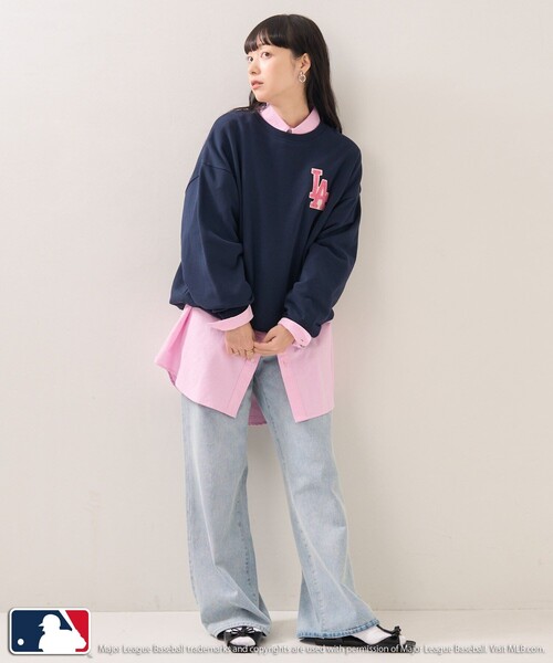 FREAK'S STORE(フリークスストア)の「MLB × FREAK'S STORE/エムエルビー/メジャーリーグベースボール MLB LA裏毛クルーネックスウェット(スウェット・レディース・ナチュラル/グレー/ブラック/ネイビー・フリ-)」の11枚目の写真
