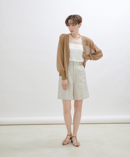 SALON adam et rope'（サロン アダム エ ロペ）の「【Smile Cotton】パット付きチューブトップ/ビスチェ（チューブトップ・レディース・ホワイト/グリーン系その他/ブラック・FREE）」の5枚目の写真