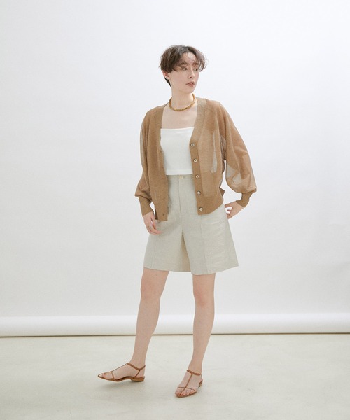 SALON adam et rope'（サロン アダム エ ロペ）の「【Smile Cotton】パット付きチューブトップ/ビスチェ（チューブトップ・レディース・ホワイト/グリーン系その他/ブラック・FREE）」の10枚目の写真