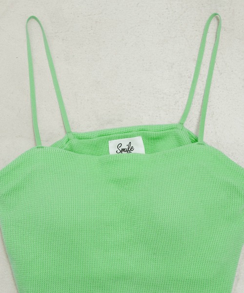 SALON adam et rope'（サロン アダム エ ロペ）の「【Smile Cotton】パット付きチューブトップ/ビスチェ（チューブトップ・レディース・ホワイト/グリーン系その他/ブラック・FREE）」の9枚目の写真