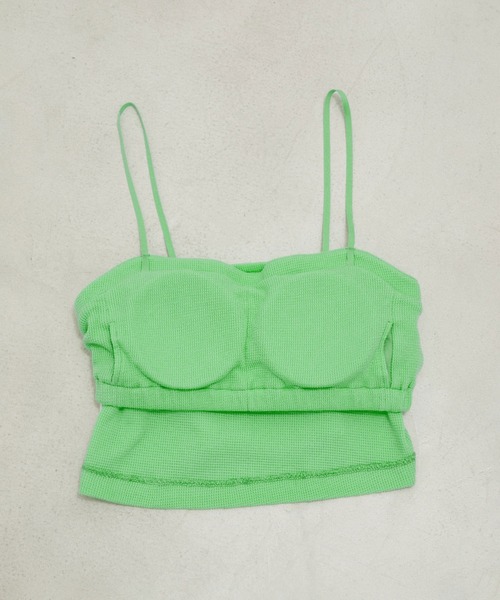 SALON adam et rope'（サロン アダム エ ロペ）の「【Smile Cotton】パット付きチューブトップ/ビスチェ（チューブトップ・レディース・ホワイト/グリーン系その他/ブラック・FREE）」の7枚目の写真