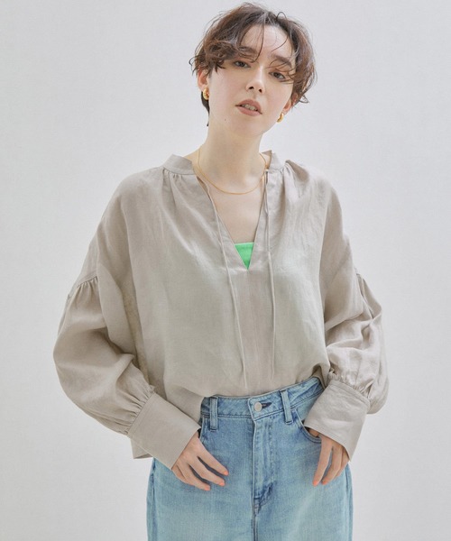 SALON adam et rope'（サロン アダム エ ロペ）の「【Smile Cotton】パット付きチューブトップ/ビスチェ（チューブトップ・レディース・ホワイト/グリーン系その他/ブラック・FREE）」の14枚目の写真