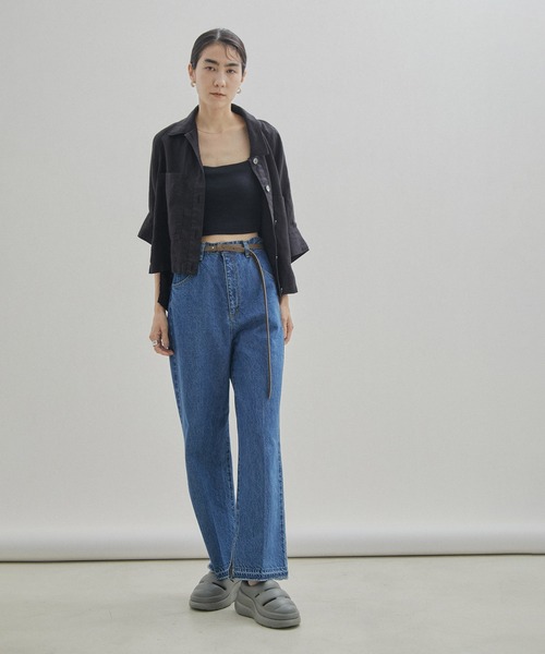 SALON adam et rope'（サロン アダム エ ロペ）の「【Smile Cotton】パット付きチューブトップ/ビスチェ（チューブトップ・レディース・ホワイト/グリーン系その他/ブラック・FREE）」の22枚目の写真