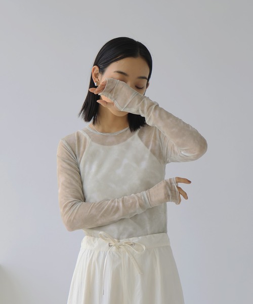 hellam（へラム）の「タイダイ柄 シアートップス（その他トップス・レディース・ベージュ/ブラック/グレー・FREE）」の7枚目の写真