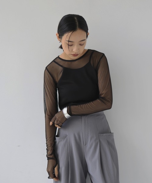 hellam（へラム）の「タイダイ柄 シアートップス（その他トップス・レディース・ベージュ/ブラック/グレー・FREE）」の12枚目の写真