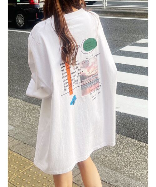 Mark Gonzales（マーク・ゴンザレス）の「MURUA×(What it isNt)ART BY MARK GONZALES バックプリントビッグTシャツ（Tシャツ/カットソー・レディース・ホワイト/ダークグレー・FREE）」の2枚目の写真