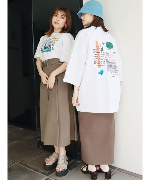 Mark Gonzales（マーク・ゴンザレス）の「MURUA×(What it isNt)ART BY MARK GONZALES バックプリントビッグTシャツ（Tシャツ/カットソー・レディース・ホワイト/ダークグレー・FREE）」の13枚目の写真