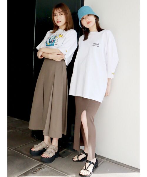 Mark Gonzales（マーク・ゴンザレス）の「MURUA×(What it isNt)ART BY MARK GONZALES バックプリントビッグTシャツ（Tシャツ/カットソー・レディース・ホワイト/ダークグレー・FREE）」の9枚目の写真