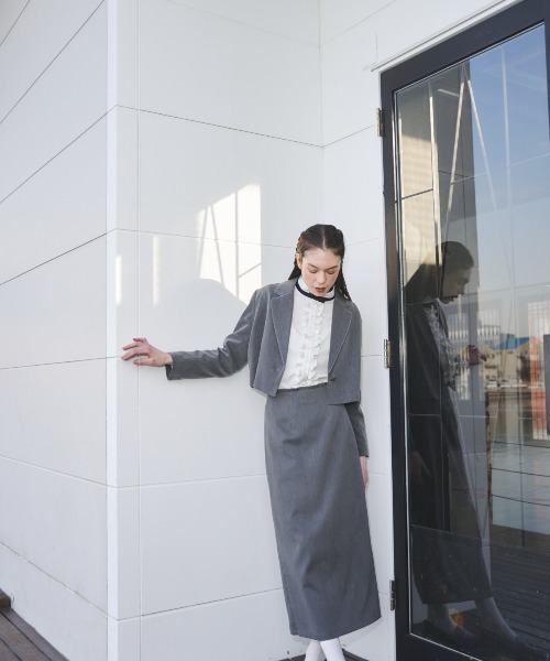 MIRO AMURETTE ジャケット MIRO AMURETTE GRISE CROPPED JACKET