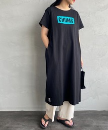 [CHUMS/チャムス] チャムスロゴプリント Tシャツワンピ―ス