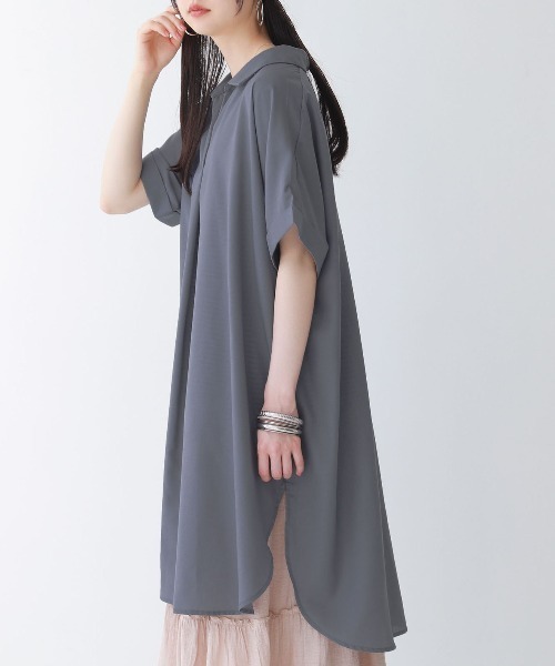 n'OrLABEL（ノアールレーベル）の「『スキッパーチュニック丈シャツブラウス』（シャツ/ブラウス・レディース・オフホワイト/ブラック/グレー/イエロー・FREE）」の4枚目の写真