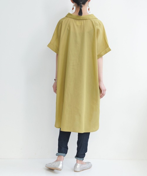 n'OrLABEL（ノアールレーベル）の「『スキッパーチュニック丈シャツブラウス』（シャツ/ブラウス・レディース・オフホワイト/ブラック/グレー/イエロー・FREE）」の8枚目の写真