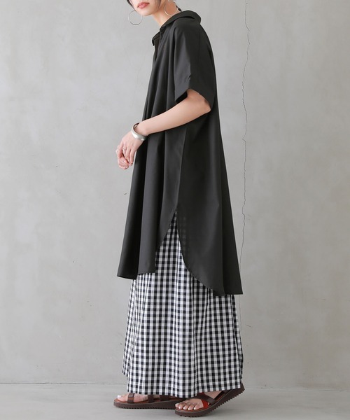 n'OrLABEL（ノアールレーベル）の「『スキッパーチュニック丈シャツブラウス』（シャツ/ブラウス・レディース・オフホワイト/ブラック/グレー/イエロー・FREE）」の12枚目の写真