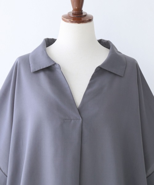 n'OrLABEL（ノアールレーベル）の「『スキッパーチュニック丈シャツブラウス』（シャツ/ブラウス・レディース・オフホワイト/ブラック/グレー/イエロー・FREE）」の17枚目の写真