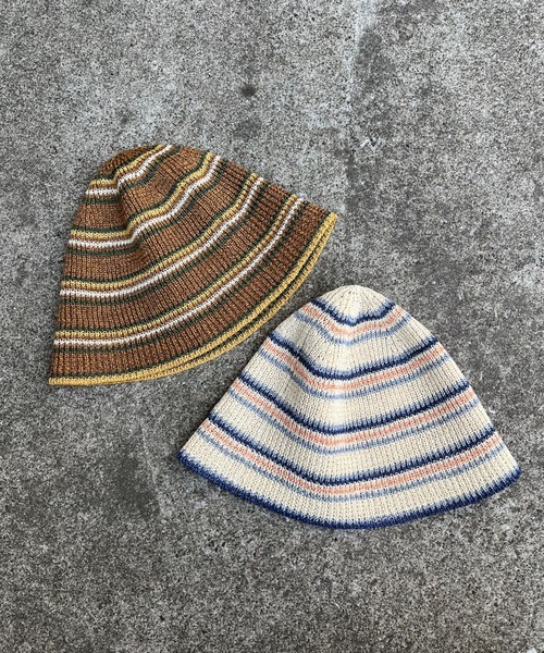 CIAOPANIC（チャオパニック）の「ボーダーサーモハット（ハット・レディース・ブラウン/アイボリー・FREE）」の11枚目の写真