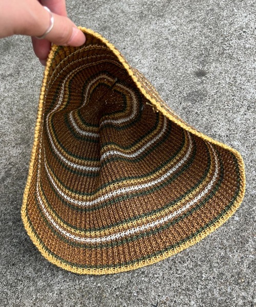 CIAOPANIC（チャオパニック）の「ボーダーサーモハット（ハット・レディース・ブラウン/アイボリー・FREE）」の10枚目の写真