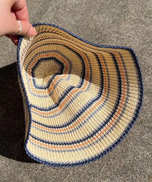 CIAOPANIC（チャオパニック）の「ボーダーサーモハット（ハット・レディース・ブラウン/アイボリー・FREE）」の6枚目の写真