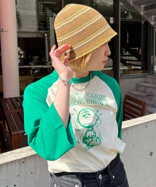 CIAOPANIC（チャオパニック）の「ボーダーサーモハット（ハット・レディース・ブラウン/アイボリー・FREE）」の7枚目の写真