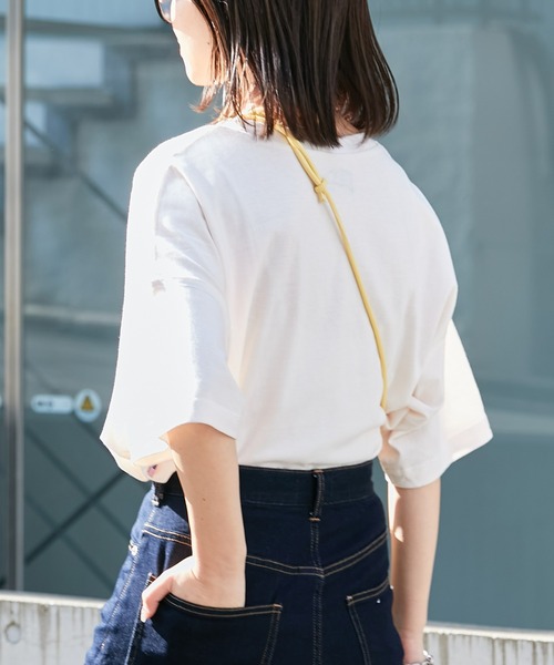 CIAOPANIC TYPY(チャオパニックティピー)の「【お気に入り数1.8万人突破】【新色追加】USAコットン切り替えプリントTEE(Tシャツ/カットソー・レディース・チャコールグレー/ホワイト/ネイビー/ブラウン/グリーン・ONE SIZE)」の9枚目の写真