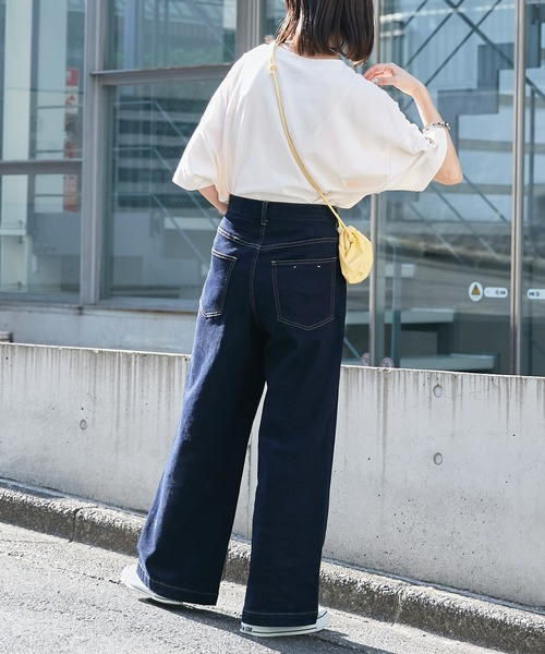 CIAOPANIC TYPY(チャオパニックティピー)の「【お気に入り数1.8万人突破】【新色追加】USAコットン切り替えプリントTEE(Tシャツ/カットソー・レディース・チャコールグレー/ホワイト/ネイビー/ブラウン/グリーン・ONE SIZE)」の14枚目の写真