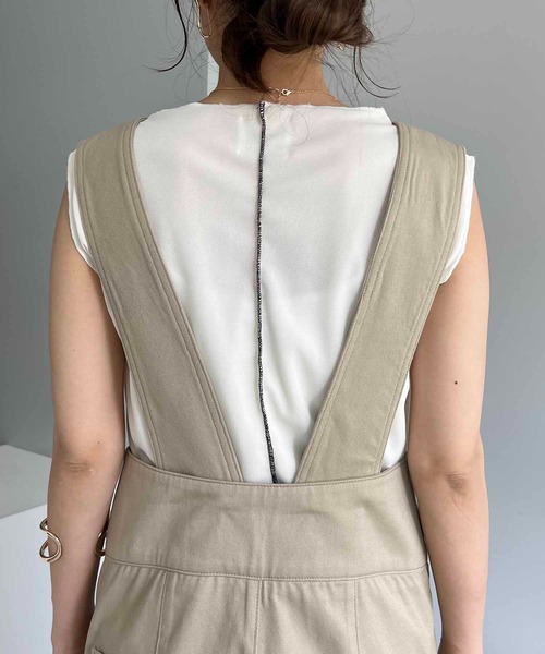 AGAWD（アガウド）の「〈AgAwd/アガウド〉ワイドサロペット（サロペット/オーバーオール・レディース・ブラック/ベージュ・FREE）」の5枚目の写真