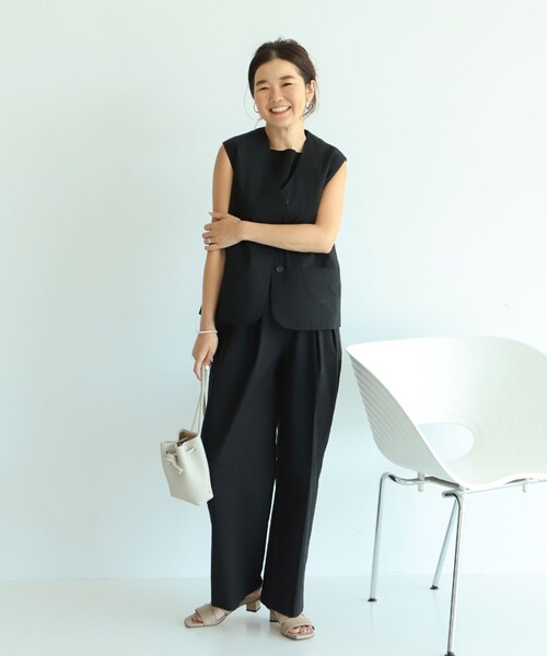 美品✨　デミルクスビームス　ロングジレ　ベスト　濃紺　日本製　サイズ36 Demi-Luxe BEAMS（デミルクス ビームス）【+15%ポイントUP