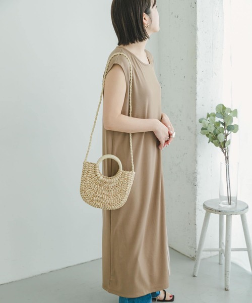 ITEMS URBANRESEARCH（アイテムズ アーバンリサーチ）の「プリーツドッキングワンピース（ワンピース・レディース・グリーン/ネイビー/キャメル・FREE）」の6枚目の写真