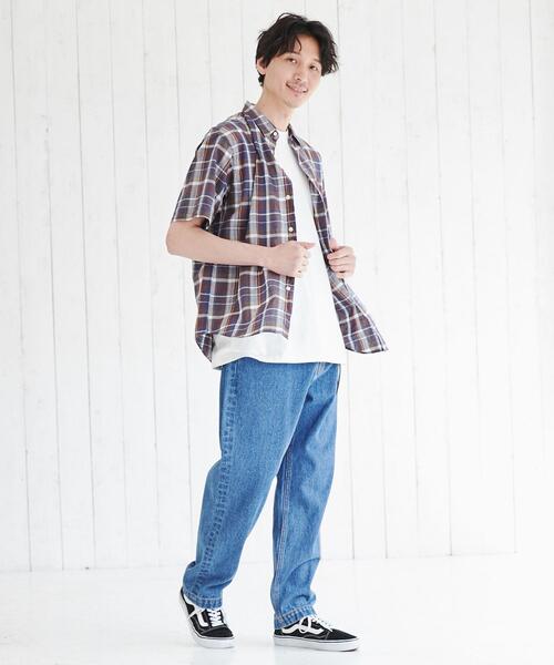 coen（コーエン）の「マドラスチェックショートスリーブシャツ（シャツ/ブラウス・メンズ・ダークグリーン/ネイビー・S/M/L/XL）」の10枚目の写真