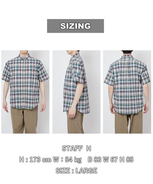 coen（コーエン）の「マドラスチェックショートスリーブシャツ（シャツ/ブラウス・メンズ・ダークグリーン/ネイビー・S/M/L/XL）」の13枚目の写真