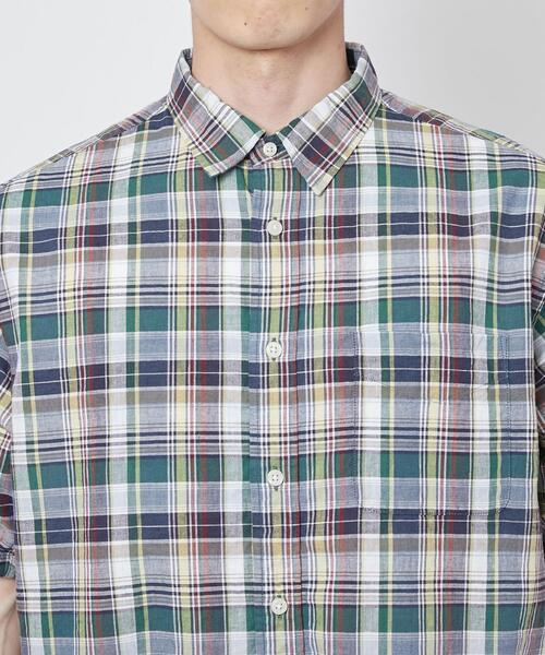 coen（コーエン）の「マドラスチェックショートスリーブシャツ（シャツ/ブラウス・メンズ・ダークグリーン/ネイビー・S/M/L/XL）」の14枚目の写真