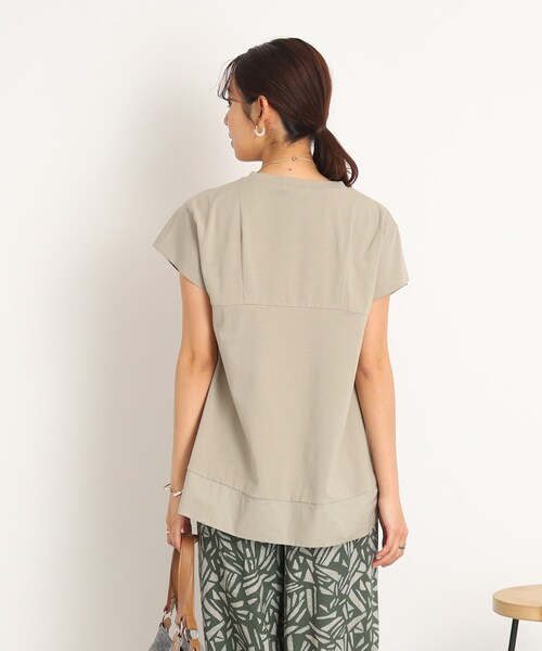 DRESKIP（ドレスキップ）の「◆裾異素材&フレア ふんわりトップス（Tシャツ/カットソー・レディース・オフホワイト/オリーブ/ブルー/ブラック・02/03/04）」の17枚目の写真