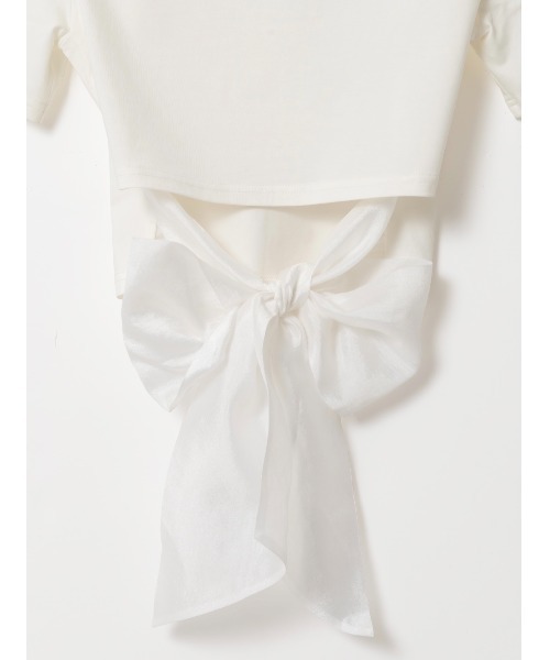 Soir,5 COCOTTE PARIS(ソワールイブニングココットパリ)の「バックリボンTシャツ(Tシャツ/カットソー・レディース・ブラック/ネイビー/ホワイト・MEDIUM/SMALL)」の22枚目の写真