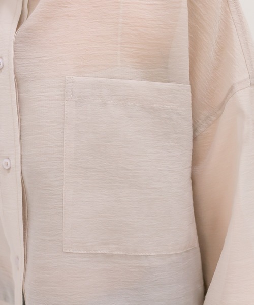 mystic(ミスティック)の「シアーショートシャツ(シャツ/ブラウス・レディース・ピンク/グリーン/グレー/オフホワイト・FREE)」の21枚目の写真