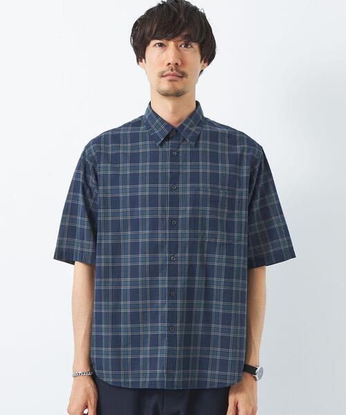 LINKABLE リンカブル　チェックシアーシャツ グリーン LINKABLE リンカブル チェックシアーシャツ グリーン