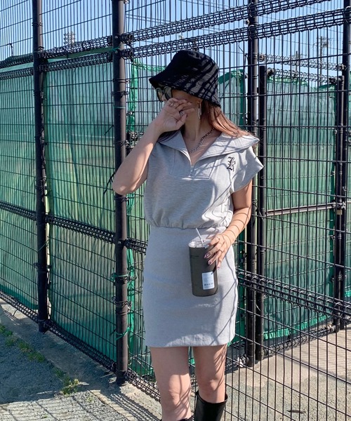 non-hedge（ノンヘッジ）の「ZIPフレンチタイトミニワンピース（ワンピース・レディース・ピンク/グレー/ブルーグリーン/ブラック・F）」の8枚目の写真