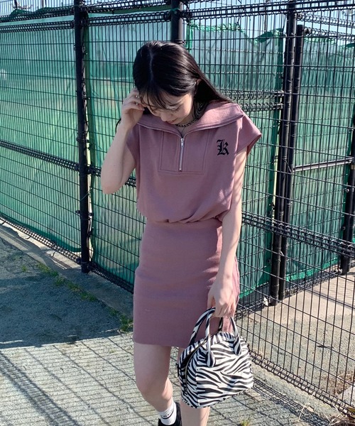 non-hedge（ノンヘッジ）の「ZIPフレンチタイトミニワンピース（ワンピース・レディース・ピンク/グレー/ブルーグリーン/ブラック・F）」の12枚目の写真