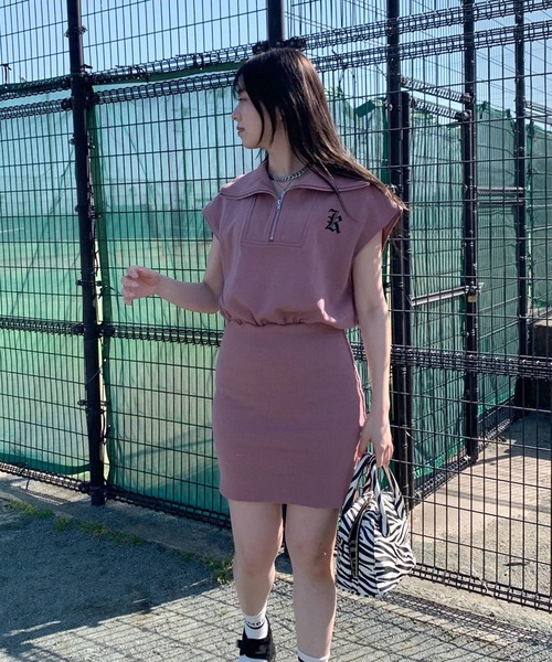 non-hedge（ノンヘッジ）の「ZIPフレンチタイトミニワンピース（ワンピース・レディース・ピンク/グレー/ブルーグリーン/ブラック・F）」の16枚目の写真