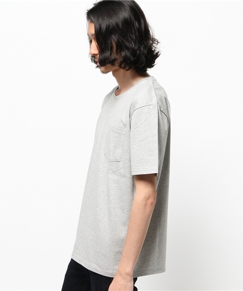 EDIFICE(エディフィス)の「◇ダブルシルケットクルーネックTシャツ(Tシャツ/カットソー・メンズ・チャコールグレー/ホワイト/カーキ/ネイビー・44/46/48)」の6枚目の写真