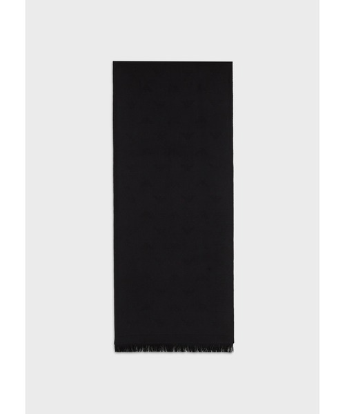 EMPORIO ARMANI(エンポリオアルマーニ)の「【エンポリオ アルマーニ】ウールスカーフ 全面ジャカードイーグルロゴ(マフラー・メンズ・ブラック/ブルー系その他・FREE)」の6枚目の写真